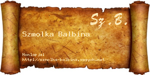 Szmolka Balbina névjegykártya
